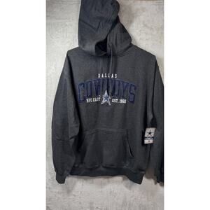 NFL Dallas Cowboys NEW Sweatshirt Hoodie Lg Dark Gray Embroidered Logo Football